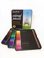 Цветные карандаши для рисования в железной коробке 72 шт 120 48| Цветные карандаши для рисования 72, .Хит!