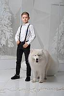 Стильная детская рубашка для мальчика Byblos Италия BU0534 Белый 152см ӏ Школьная форма для мальчиков 104