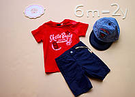 Стильная детская футболка для мальчика с надписью iDO Италия 4|Q710 Красный 80.Топ! .Хит!