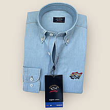 Брендова джинсова сорочка P&S - блакитний, фото 2
