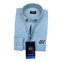 Брендова джинсова сорочка P&S - блакитний, фото 3