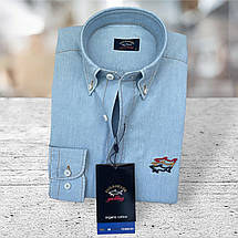 Брендова джинсова сорочка P&S - блакитний, фото 3