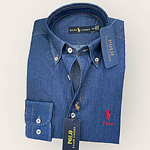 Джинсова сорочка Polo темно-синій, фото 2