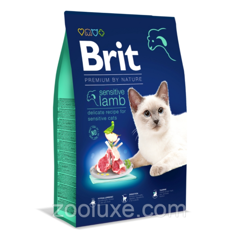 Brit Premium by Nature Sensitive Lamb 8 кг корм для котів Бріт Преміум Сенситив Ягня
