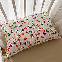 Дитяча подушка для малюків 12 + "Новий рік" Беж Ранфорс 27690003 40*60 см .Хит!