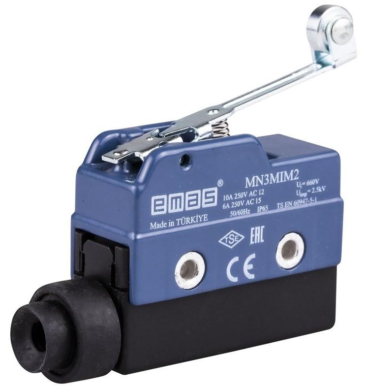 Міні-вимикач металевий з металевим роликом на довгому важілі (IP65), фото 1