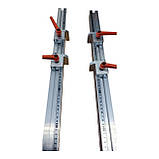 Лінійка 3000 мм свердлильно-присадного верстата (40х40 мм) у комплекті з 2 відкидними упорами, фото 2