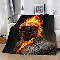 Плюшевый плед с принтом Адское пламя Покривало с 3D рисунком 160х200