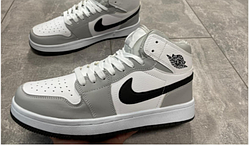 Кросівки чоловічі Nike Air Jordan, натуральна шкіра,сірі.Хіт