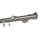 Карниз MStyle для штор металлический двухрядный Сатин Люксор труба профильная 19/19 мм кронштейн цылиндр 200