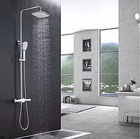 Душовий настінний гарнітур WanFan, душова стаціонарна система у ванну кімнату верхній душ білого кольору