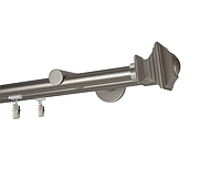 Карниз MStyle для штор металевий дворядний Сатин Борджеза труба профільна 19/19 мм кронштейн циліндр 160 см