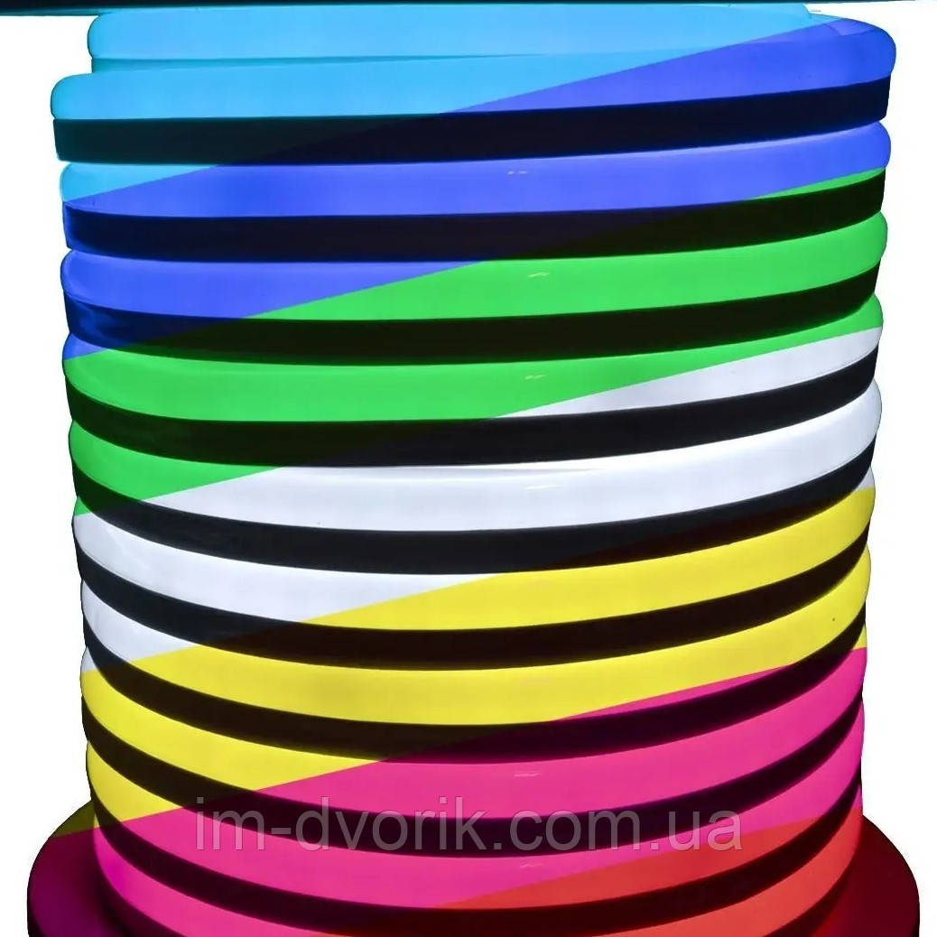 Світлодіодний неон RGB 8*16mm 12V 15W/m 120led (led neon flex), фото 1