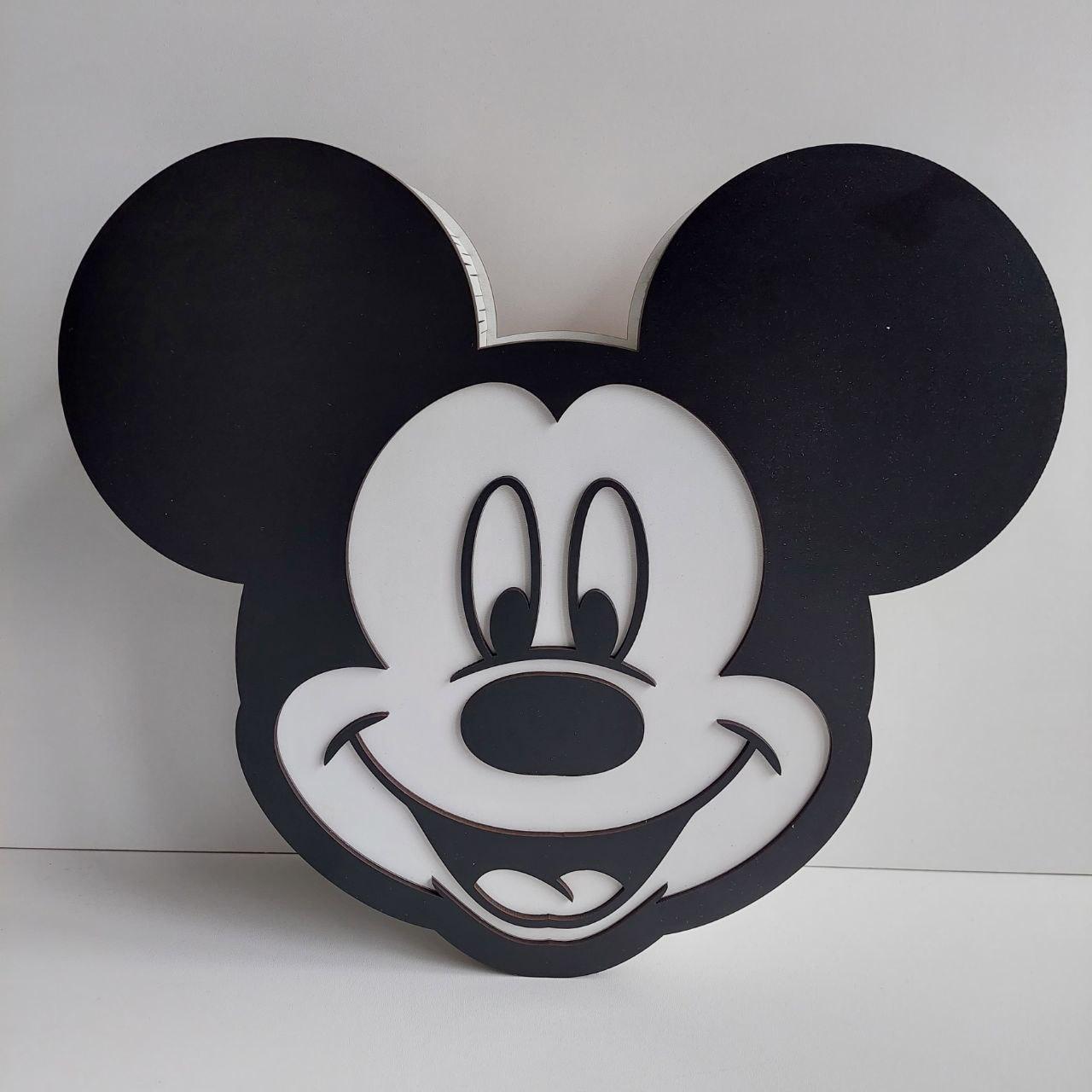 Подарункова коробка білого кольору "Mickey Mouse". Коробка з глухою кришкою у вигляді Miкі Маус