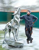 Ландшафтна скульптура полігональний  "Вовк" з металу