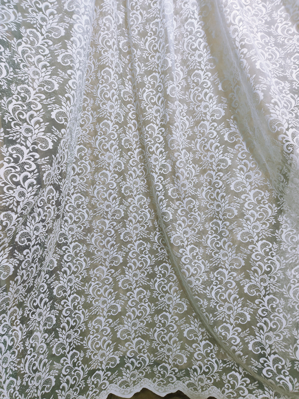 Жаккардова гардина з ламбрекеном з вензелями по всьому полю 411