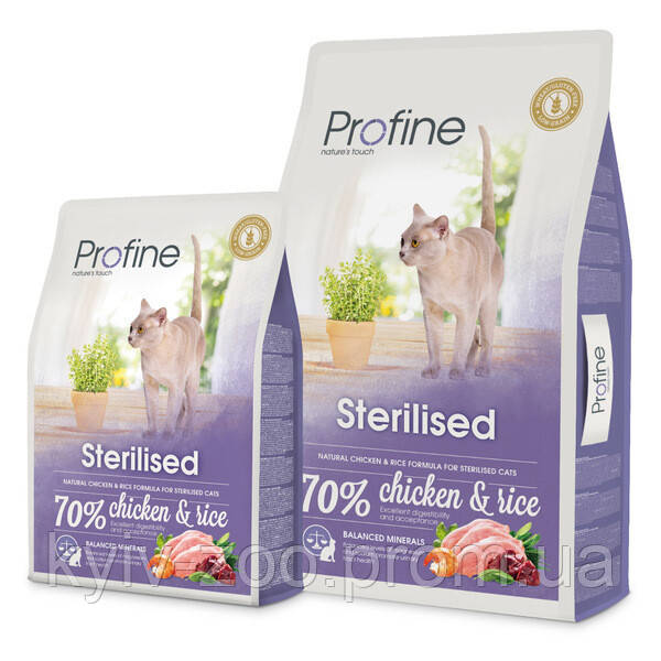 Profine Sterilised 10 кг корм для кастрованих котів Profine Cat Sterilised 10 кг Профіайн Стерилайзд