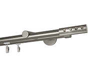 Карниз MStyle для штор металлический двухрядный Сатин Алюр труба профильная 19/19 мм кронштейн цылиндр 240 см