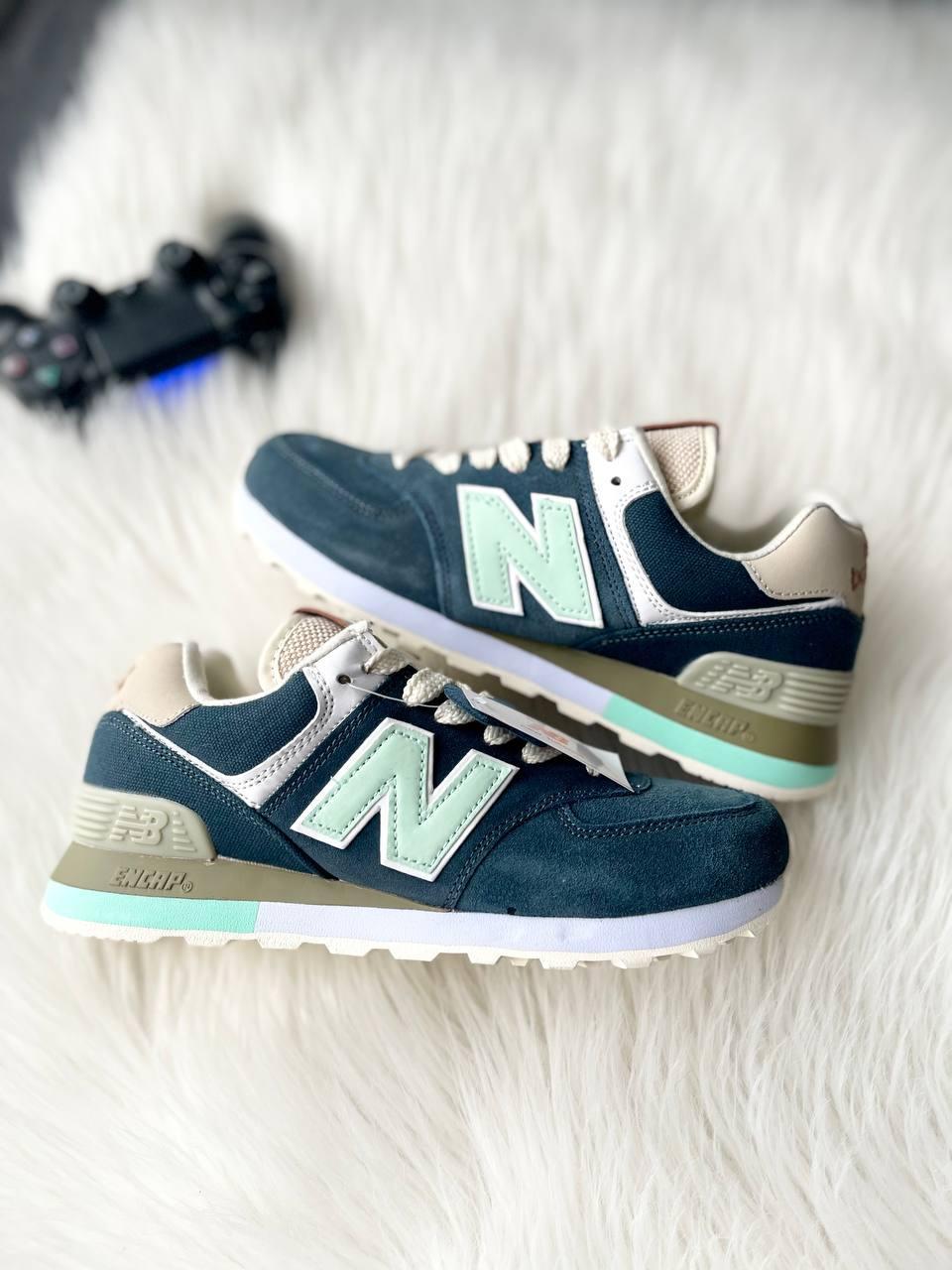 Купить New Balance 574 Blue Turquoise кроссовки и кеды высокое качество ...