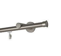 Карниз MStyle для штор металевий однорядний Сатин Дуо труба профільна 19 мм кронштейн циліндр 160 см