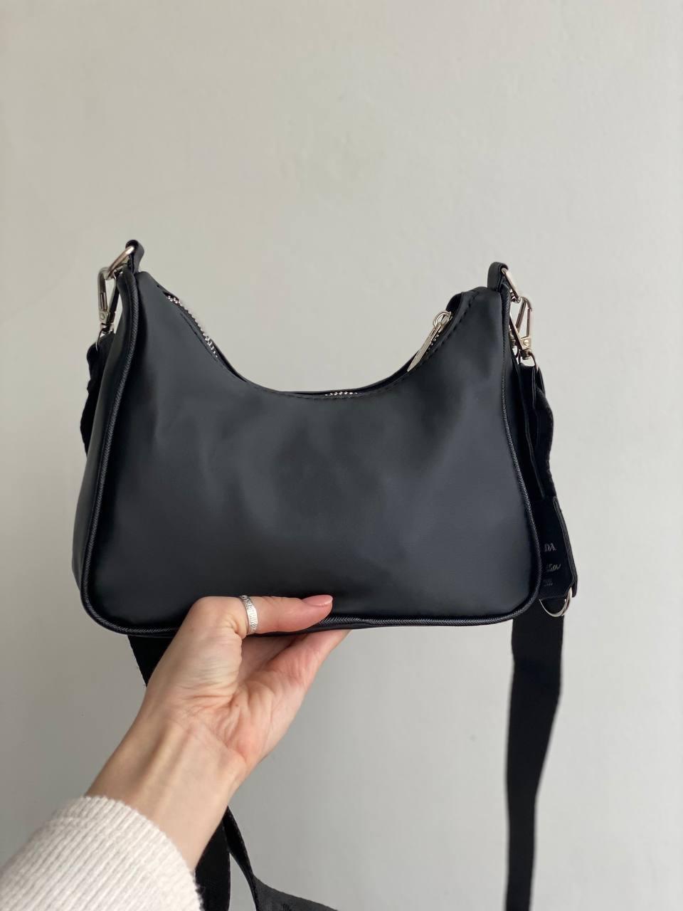 Женский сумка из нейлона Prada / Прада на плечо сумочка женская кожаная стильная брендовая высокое качество - фото 1 - id-p1898452050