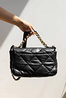 Сумка женская Chanel Black / Шанель черная на плечо сумочка женская кожаная стильная высокое качество