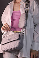 Женская сумка Prada grey, женская сумка, Прада серого цвета высокое качество