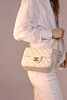 Женская сумка Chanel 20 ivory, женская сумка Шанель цвета слоновой кости высокое качество