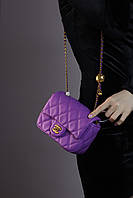 Женская сумка Chanel Mini 18 violet, женская сумка, брендовая сумка Шанель фиолетового цвета высокое качество