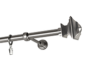 Карниз MStyle для штор металлический однорядный Сталь Борджеза труба гладкая 19 мм 160 см
