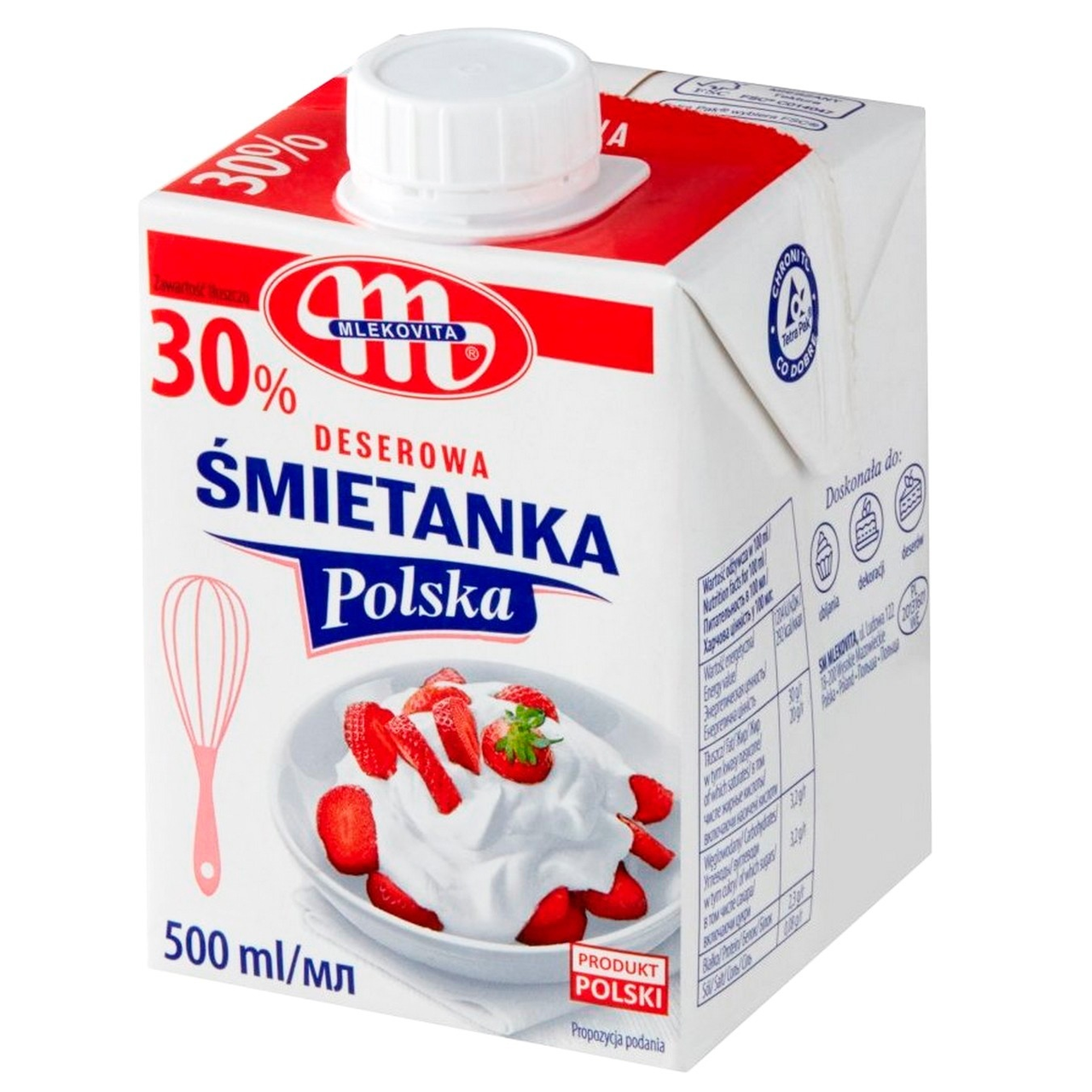Вершки ультрапастеризовані Mlekovita «Smietanka 30 %» 0,5л.