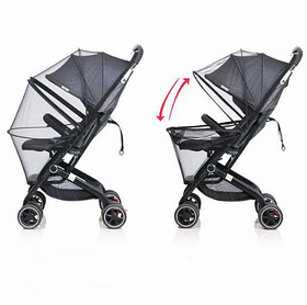 Універсальна антимоскітна сітка для прогулянкової коляски з дугами та блискавкою посередині. (80159)