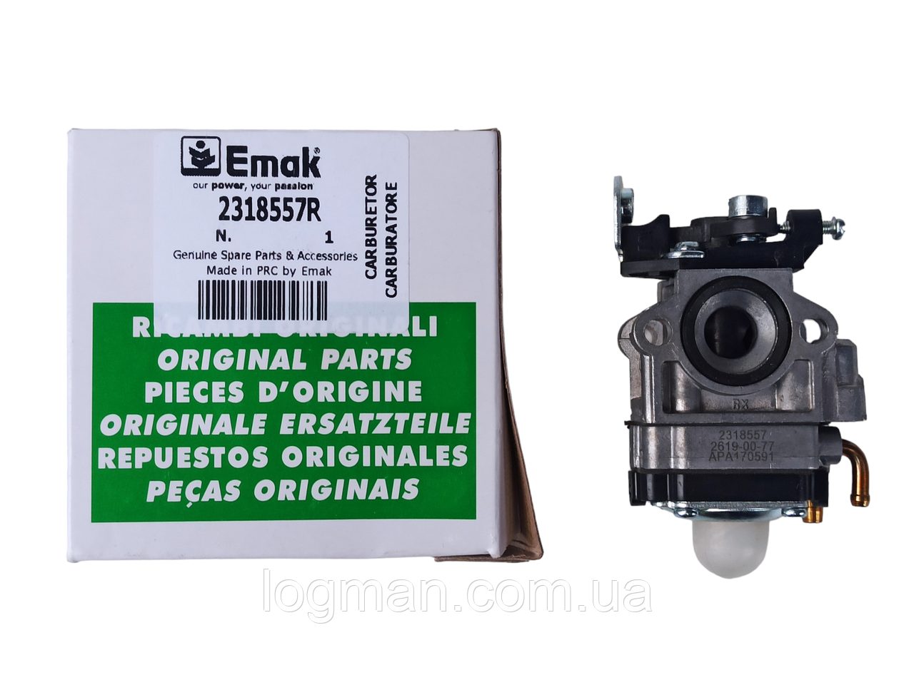 Карбюратор для Oleo-Mac BCH 25T,250T,25S,250S на мотокосу Олео-Мак бцш 25 Т (2318557R) ОРИГИНАЛ