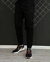 Демисезонные черные спортивные штаны Nike черный лого (двунитка) RD103 M