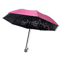 Однотонный механический зонтик Yuring обратной сборки с сакурой снизу #08308/3