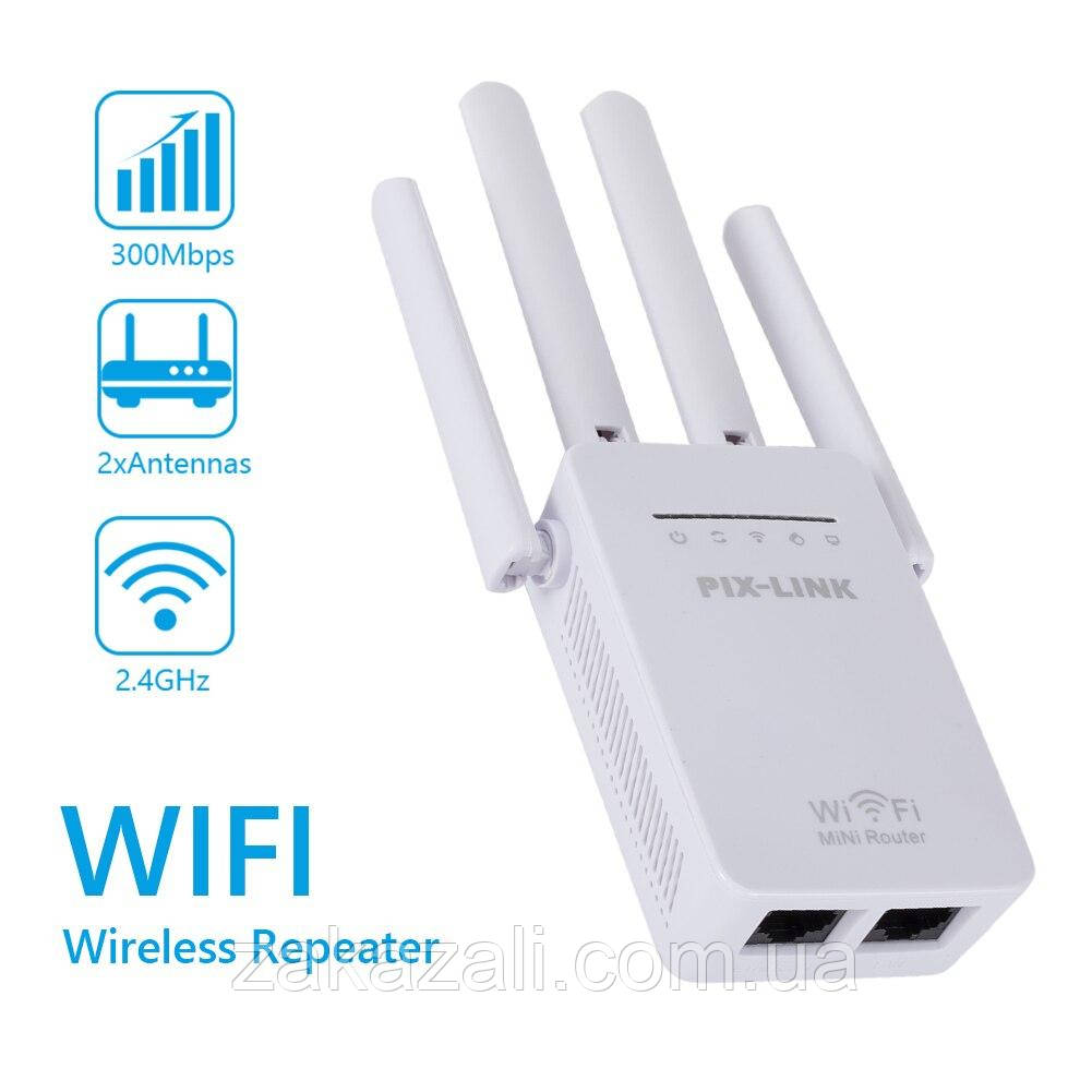 Бездротовий Wi-Fi роутер-повторювач WR09Q, 300 Мбіт/с, підсилювач мережевого сигналу IIEEE802.11 b/g/n з 4 анте