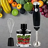 Блендер занурювальний 3 в 1 Blender Set GRANT 800 w, подрібнювач, блендер з насадкою віночок, блендер для дому, фото 4