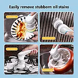 Щітка для миття посуду з насадками акумуляторна Electric Cleaning brush, фото 5
