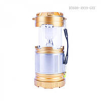 Компактний світлодіодний ліхтар | Ліхтарик кемпінговий від батарейок, золотистий | Аварійна лампа