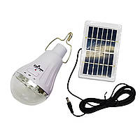 Кемпинговый фонарь лампочка на аккумуляторе с крючком + солнечная панель | Солнечная лампа для туризма и улицы