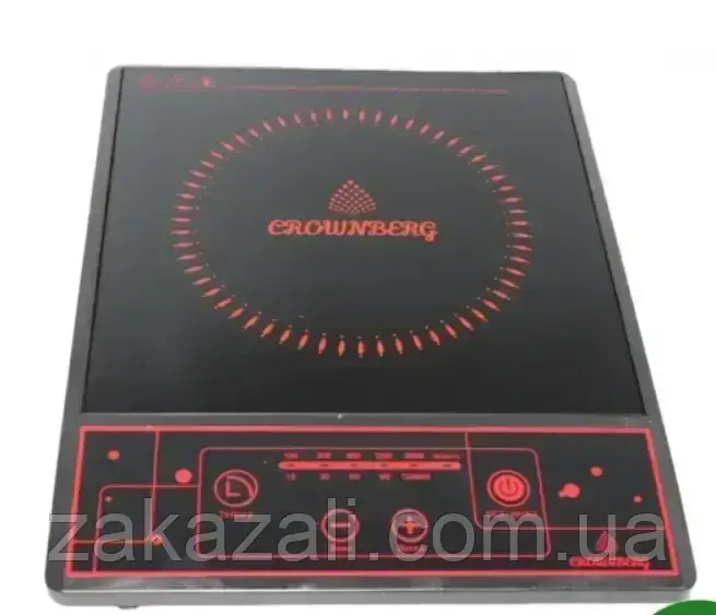 Плита настільна інфрачервона Crownberg CB-1322 одна комфорка 2000Вт Чорна