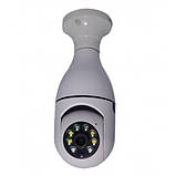 Камера відео спостереження лампочка CAM L1 E27 WIFI IP 360/90 поворотна, фото 6