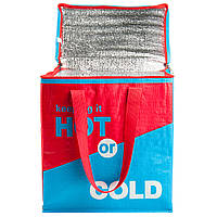 Сумка-холодильник 22 л Красно-синяя | Термосумка 32х20х35 см | Изотермическая сумка Sannen Cooler Bag