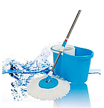 Універсальна швабра з віджимом-центрифугою та відром Easy Mop "Кругла Швабра", фото 3