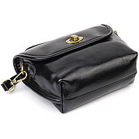 Идеальная сумка кросс-боди из натуральной кожи 22132 Vintage Черная Отличное качество