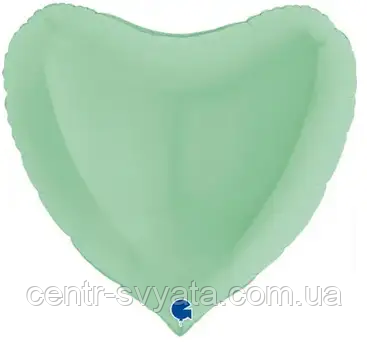 Фольгована кулька Grabo 36"(91 см) Серце макарун зелений