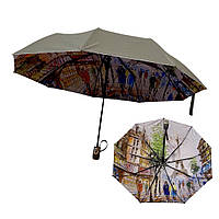 Жіноча парасолька Frei regen напівавтомат із містом зсередини #03031/5