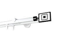 Карниз MStyle для штор металлический двухрядный Белый Форма труба профильная 19/19 мм кронштейн цылиндр 200 см
