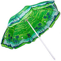 Пляжна парасолька з нахилом Umbrella Anti-UV від УФ-випромінювання Ø200 см зелена 127-12527285