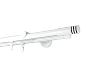 Карниз MStyle для штор металевий дворядний Білий Модуло труба профільна 19/19 мм кронштейн циліндр 400 см